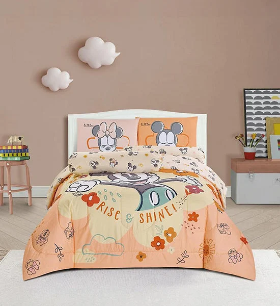 HAVEN Printed Microtech Disney Collection Fitted Sheet Set 3 Pcs Mickey Mouse Dreamer Twin Size Multi-Color Оригинал