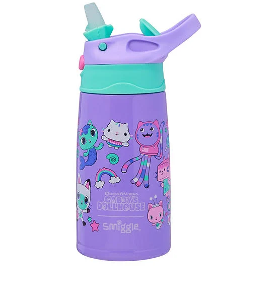 SMIGGLE Drink Bottle Gabby's Junior Stainless Steel Flip 400 mL. Lilac Оригинал