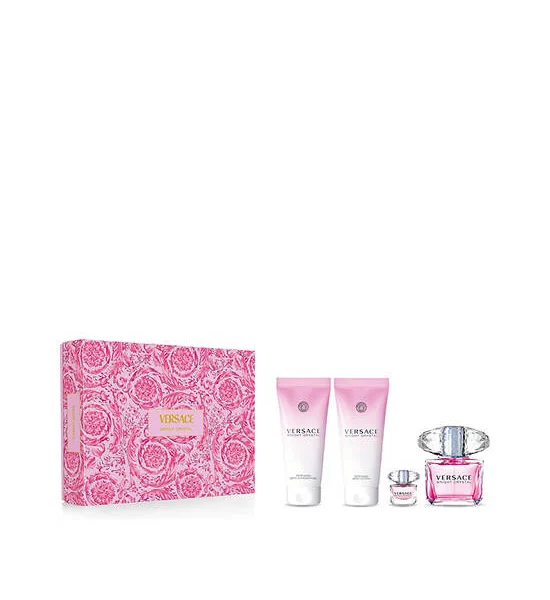 VERSACE Women Fragrance Bright Crystal Gift Set Edt 90 mL + Body Lotion 100 mL + Bath & Shower Gel 100 mL + EDP Mini 5 mL Оригинал