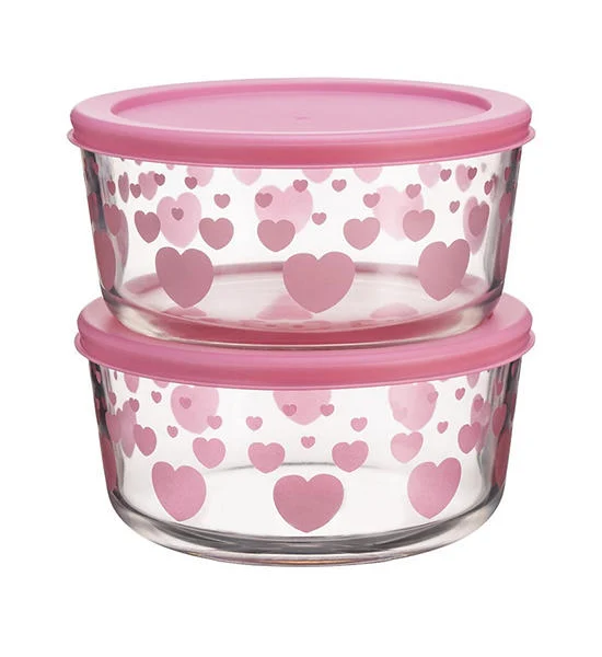 PYREX Food Storage Box Set 2 Pcs. 950 mL Pink Оригинал