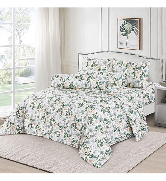 ESQUIRE Fitted Sheet Set Microtech Collection 5 pcs Flowery Printed Multi-Color Оригинал