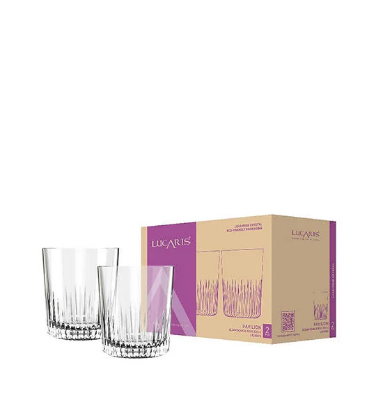 LUCARIS Whisky Glass Set Pavillion Gleam Double Rock 350 mL 2 pcs Оригинал