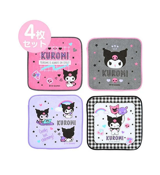 SANRIO Handkerchief Towel Set 4 Pcs Kuromi Multi-Color Оригинал
