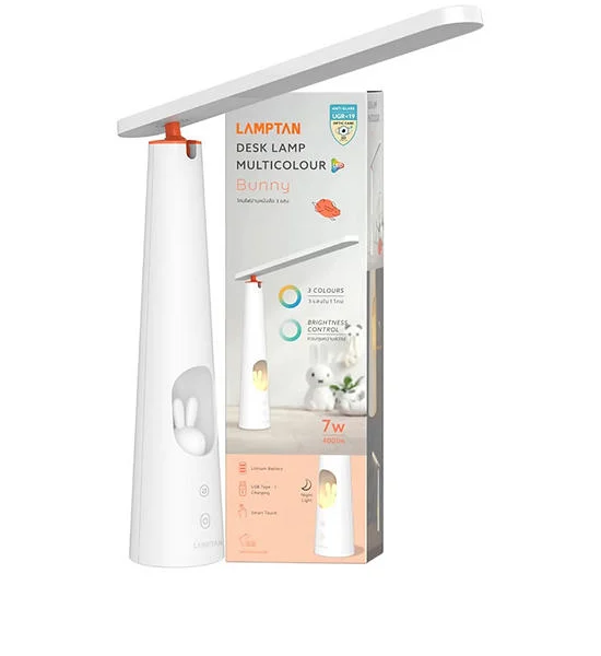 LAMPTAN Desk Lamp Multi-Color LED 7W Bunny White Оригинал
