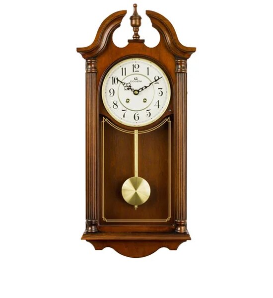 DOGENI Wooden Wall Clock WCW012DB Dark Brown Оригинал