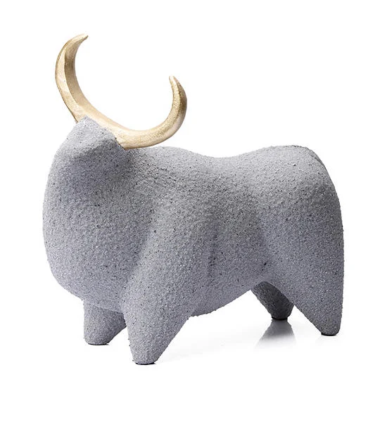 CENTRAL HOME Home Decoration PR Bull Figurine 31.5x15x27.5 cm Grey Оригинал