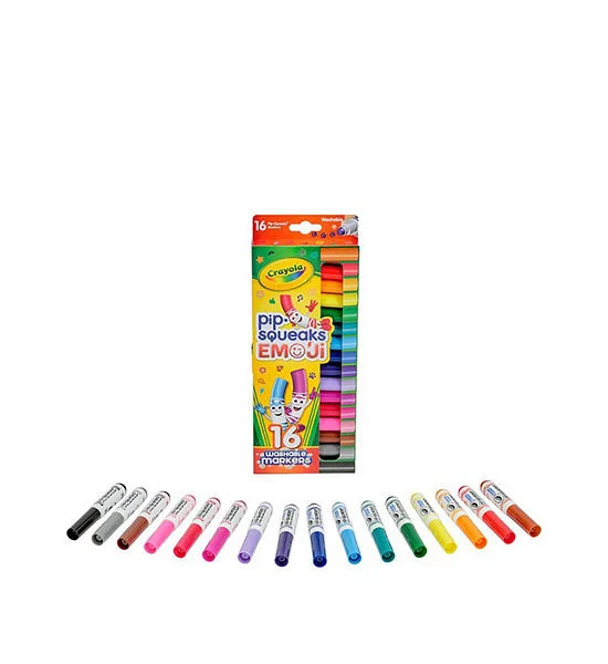CRAYOLA Washable Markers Pip-Squeaks, Emoji Stamp 16 Count Оригинал