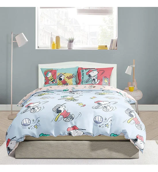 ESQUIRE Fitted Sheet Set 5 pcs Microtech Snoopy Collection Snoopy Baseball Print Multi-color Оригинал
