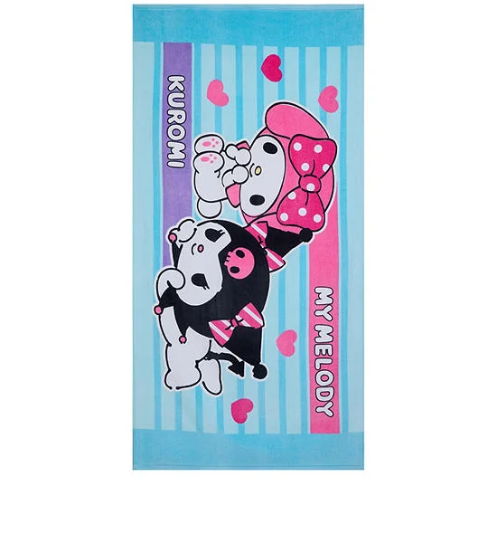 SANRIO Towel Bloom Mix Characters 25 x 50 Inch Blue Оригинал