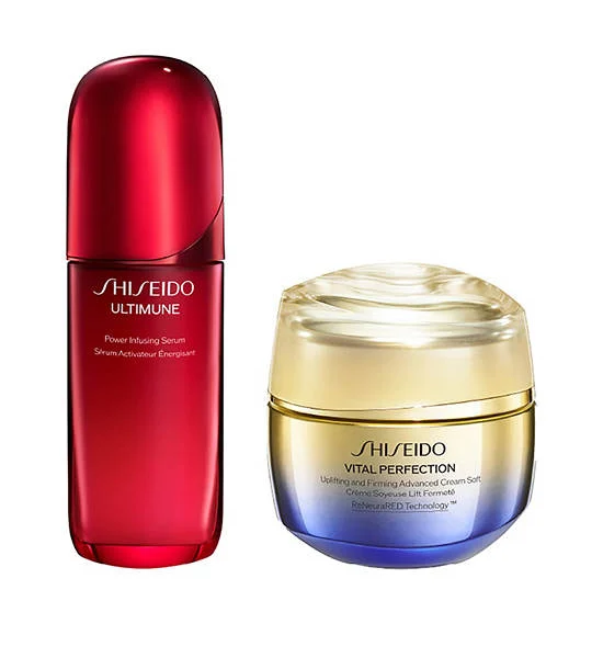 SHISEIDO Special Set Ultimune Power Infusing Serum & Vital Perfection Uplifting and Firming Advanced Cream Soft Оригинал
