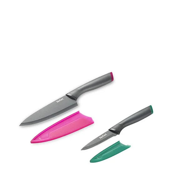 TEFAL Knife Set 2 pcs Chef Knife 15 cm + Paring Knife 9 cm Fresh Kitchen Grey Оригинал
