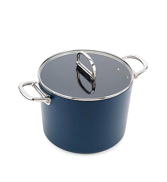JOSEPH JOSEPH Stock Pot & Lid Ceramic Non-stick Space Folding Handle N45045 25 cm Blue Оригинал
