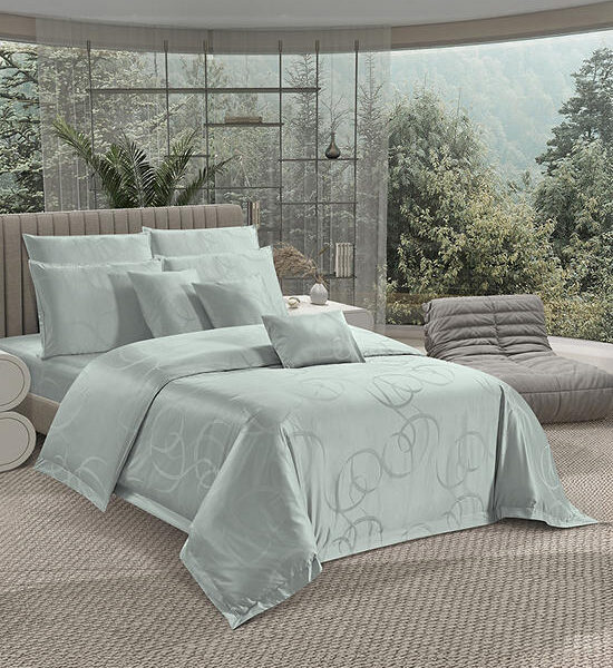 AKEMI Quilt Cover 90x100 inch 1 pc LuxeWeave Luminous Speyer King Size Lightly Blue Оригинал