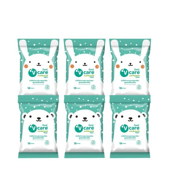 V-CARE Baby Wipes Mini 18 Sheets Оригинал