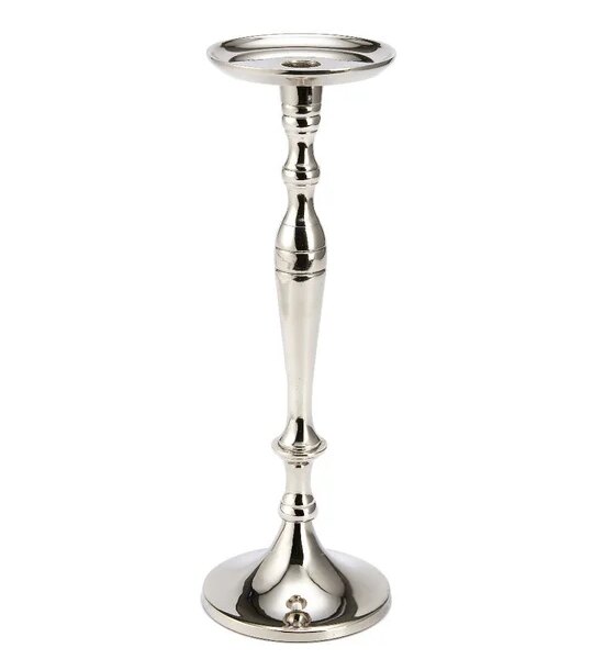 CENTRAL HOME Candle holder PIL Aluminum Nickel Plated Size 10.5X11X31 cm. Silver Оригинал