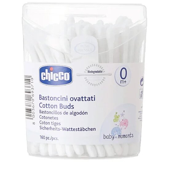 CHICCO Regular Cotton Buds 160 Pcs. White Оригинал