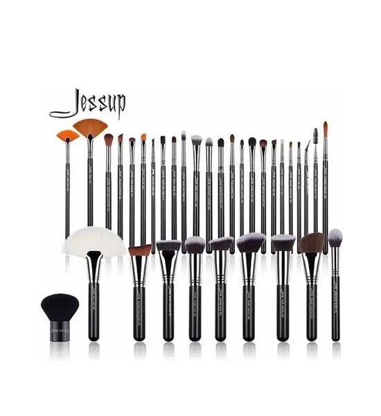 JESSUP BEAUTY Professional Makeup Brushes Set 34 T313 Black Silver Оригинал