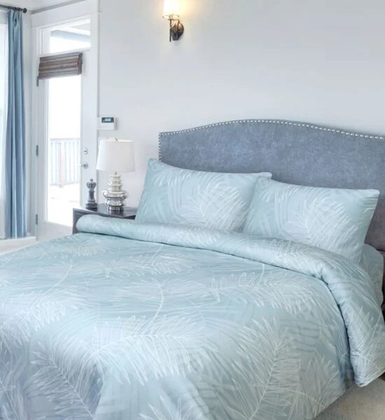 LEON BRIGHT Collection Fitted Sheet Set 5 ft 3 pcs (Queen Size) Blue Оригинал