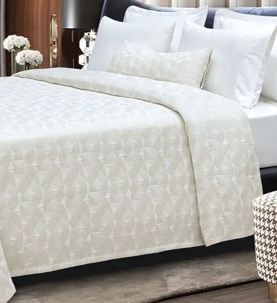 SANTAS Sheen Collection Bed Spread Size 265X290 Cm. (King Size) Ivory Оригинал