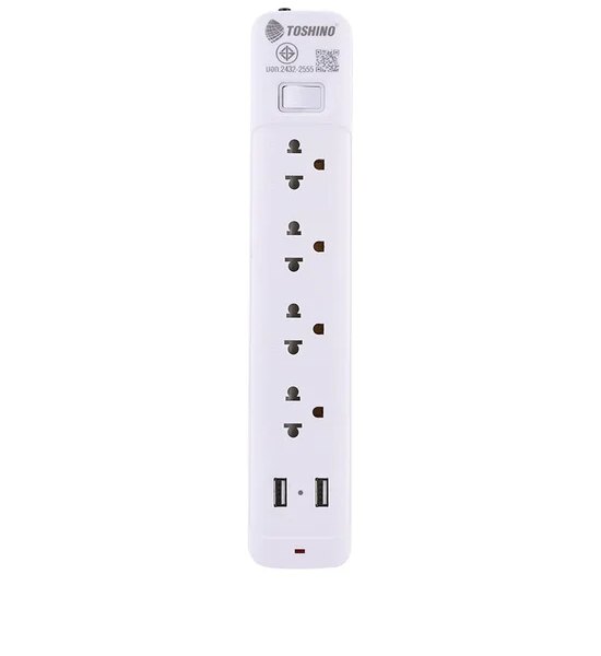 TOSHINO Powerstrip SO 4 2USB2.4A Sockets 3 m. White Оригинал