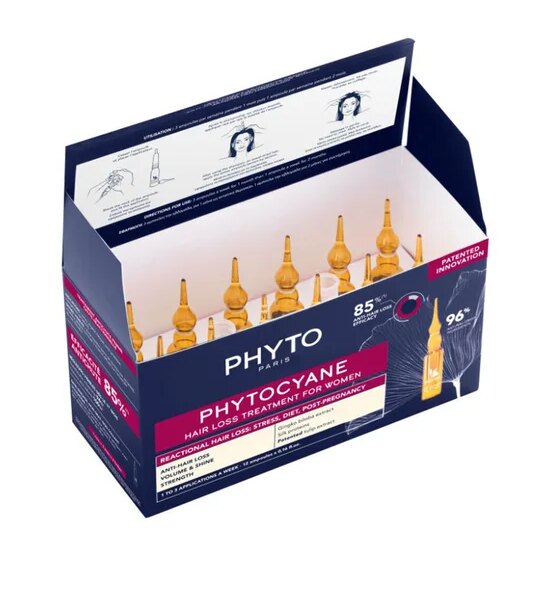 PHYTO Cyane Revitalizing Hair Serum 12 Ampoules x 0.16 ft.oz Оригинал