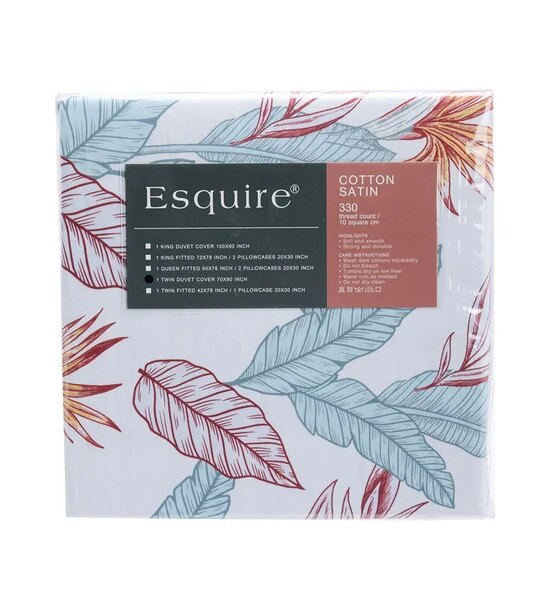 ESQUIRE Duvet Cover COTTON SATIN Printed ARBORETUM AB Green Оригинал