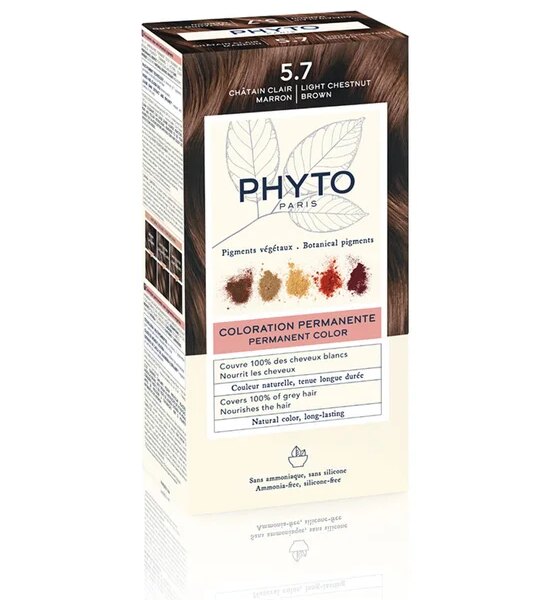 PHYTO Hair Dye Permanent Color - 5.7 Light Chestnut Brown Оригинал