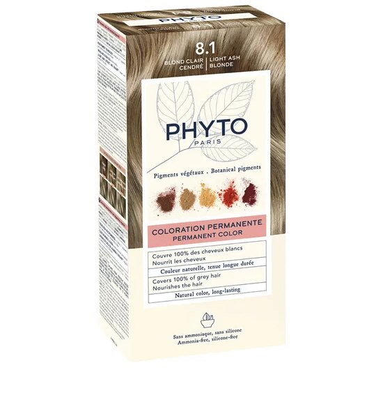 PHYTO Hair Dye Permanent Color - 8.1 Light Ash Blonde Оригинал