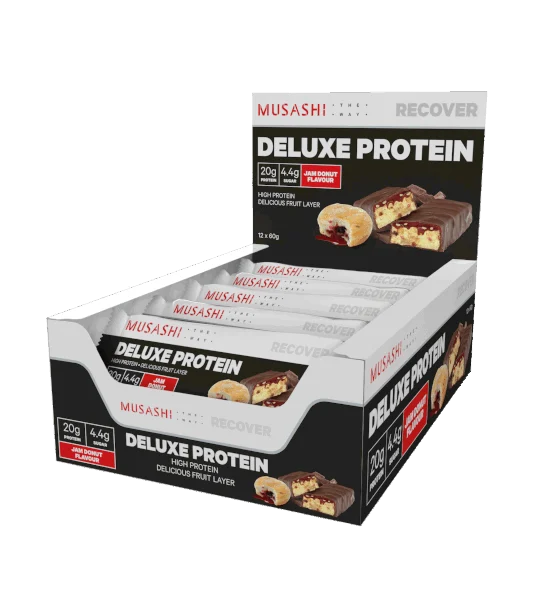 MUSASHI Deluxe High Protein Bar -Jam Donut (Box of 12) Оригинал