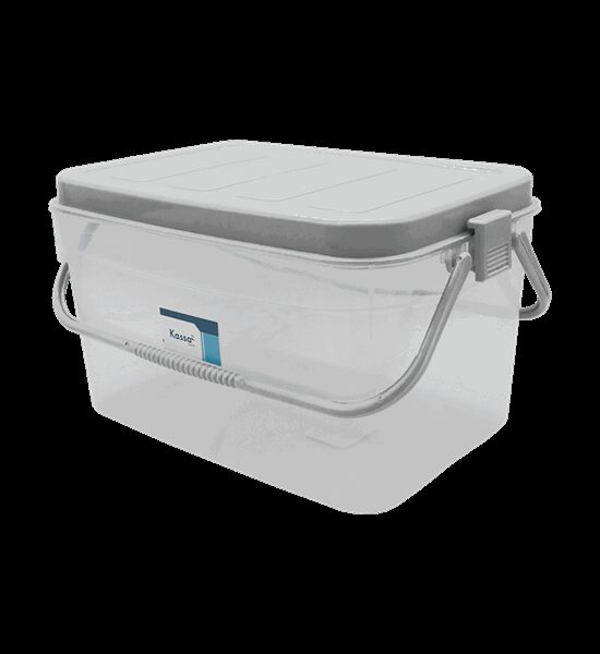 KASSA HOME White - Grey Storage Box with Lock Lid and Holder JCJ-2512B Capacity 19 Liter Оригинал