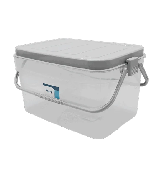 KASSA HOME White - Grey Storage Box with Lock Lid and Holder JCJ-2512B Capacity 19 Liter Оригинал