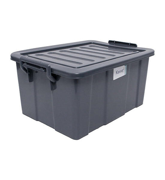 KASSA HOME Grey Storage Box With Lock Lid PSM-8207 Size 30 L. Оригинал