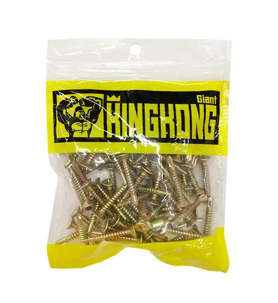 GIANT KINGKONG Yellow Zinc Flat Head Self Drilling Screw SDF-10114 Size 10x1 1/4Inch (Pack 100 Pcs.) Оригинал