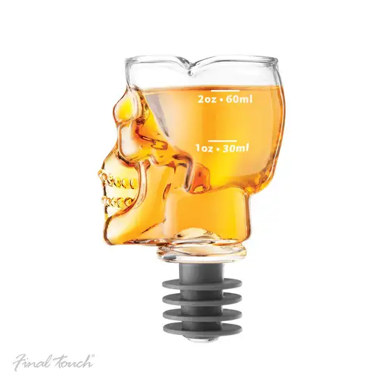 FINAL TOUCH Brainfreeze Skull Jigger Stopper model.FTA1863 Clear, Black Оригинал