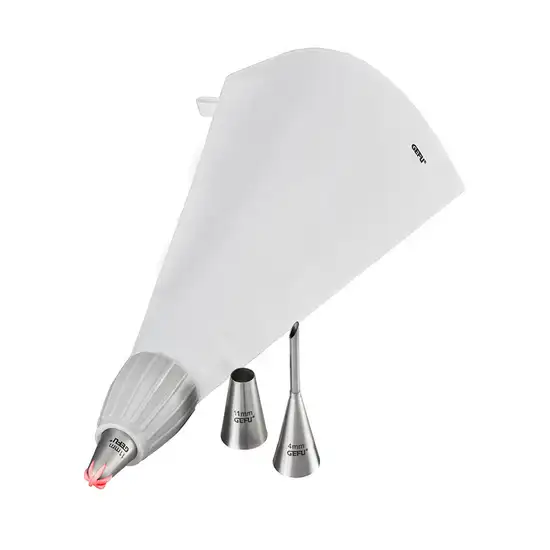 GEFU Piping Bag Set DECORE model.14330 Silver, White Оригинал