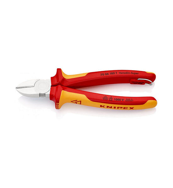 KNIPEX Diagonal Cutter w/tether attachment point VDE - 180 mm model.7006180T Оригинал