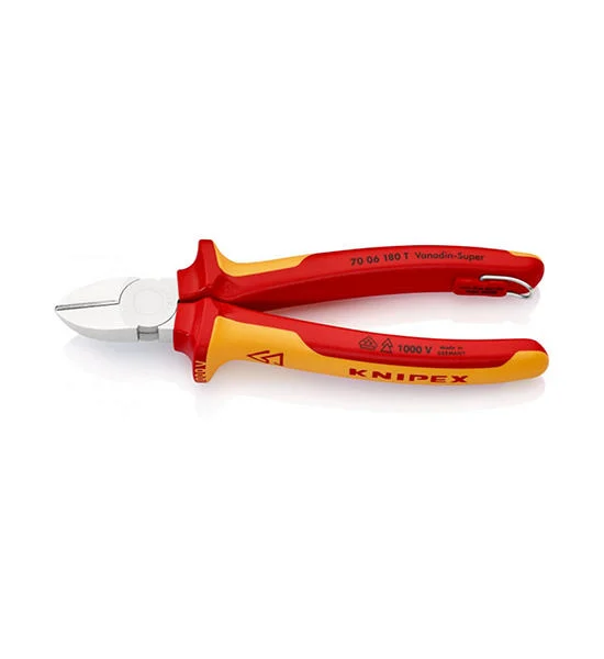 KNIPEX Diagonal Cutter w/tether attachment point VDE - 180 mm model.7006180T Оригинал