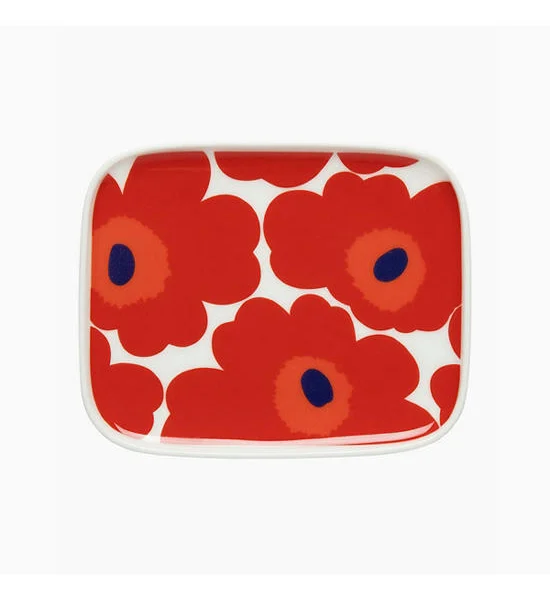 MARIMEKKO Red Unikko plate 15x12 cm Оригинал