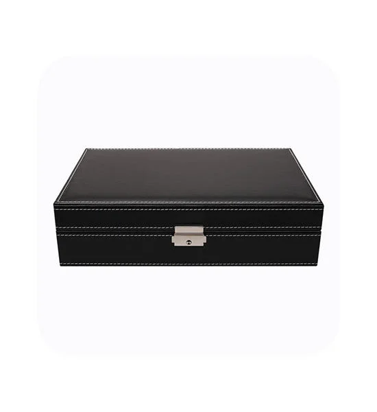 FANCYBOX Black Watch Box Storage Display Case PU for 8 PCS. Wristwatch and Jewelry Cabinet Оригинал