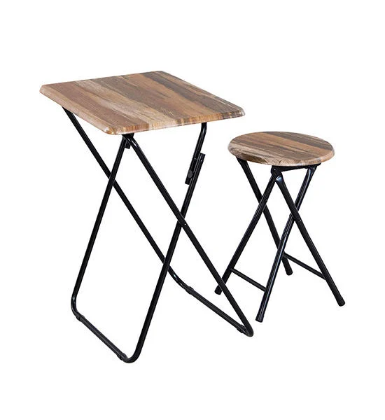 U-RO DECOR Hawaii Folding Table With 1 Stool Burgundy Оригинал