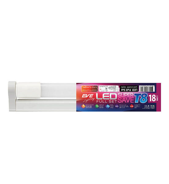 EVE LIGHTING Warm White Ready Set LED T8 FULL SET SAVE Power 18 W Оригинал