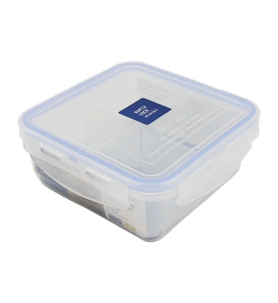 SUPER LOCK White - Blue Square Food Container 4 Compartment JCP-5011/4 Capacity 800 ML. Оригинал