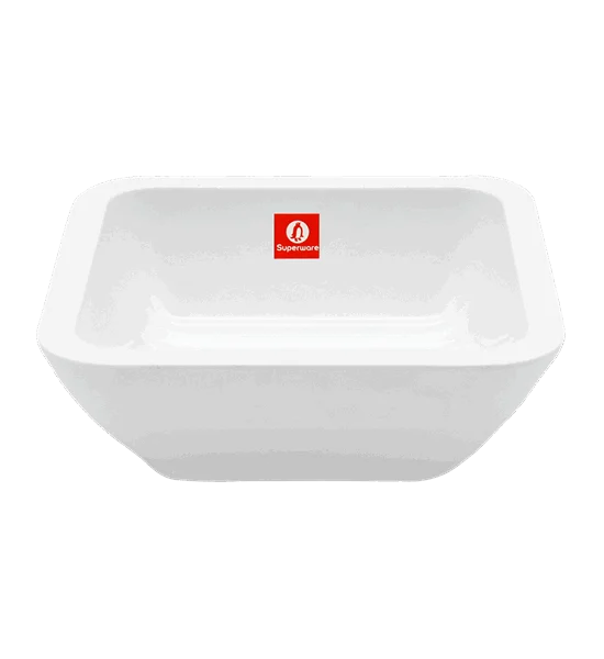 SUPERWARE Cream - White Melamine Square Plate Premium Edge B 6120 Size 7.5 Inch Оригинал