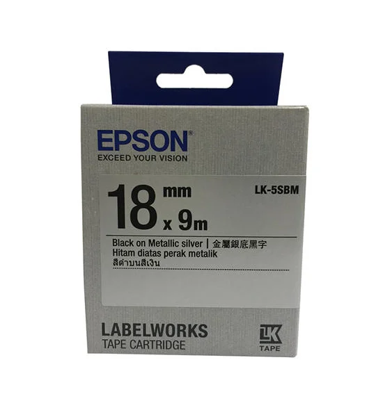 EPSON EPSON Label Tape 18 mm. Black On Metallic Silver Оригинал