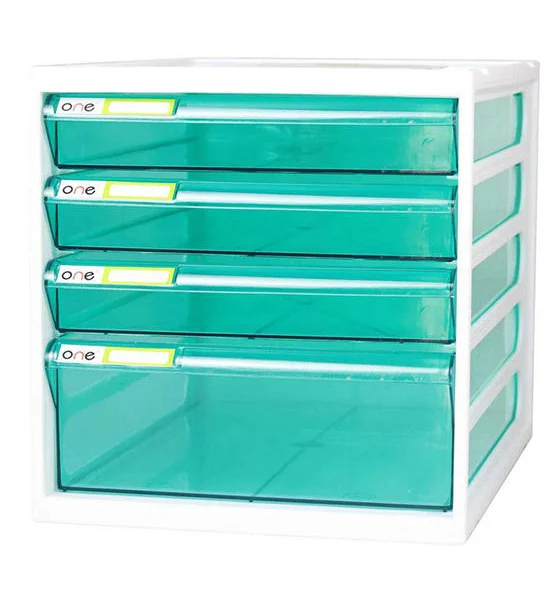 @ONE 4-Drawer Cabinet White-Green Оригинал