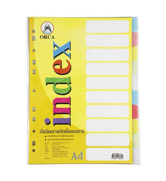 ORCA ORCA Plastic Index Divider 10 Tabs Asst. Colors Оригинал
