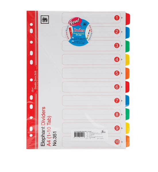 ELEPHANT ELEPHANT อินเด็กซ์กระดาษการ์ด (1-10) รุ่น 351 สีขาว Оригинал