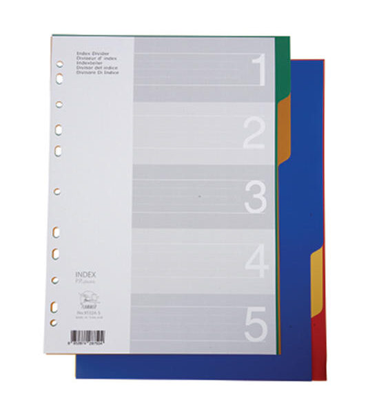 FLAMINGO Plastic Index Divider 5 Tabs Asst. Colors Оригинал