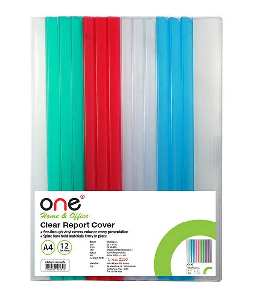 @ONE ONE Binding Bar File Folder A4 10 mm. Asst. Clear Colors (12 pcs./Pack) Оригинал