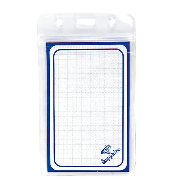 SAPPHIRE Name Badge Holder with Zip Type Seal Vertical (30/Pack) Оригинал